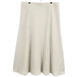 Old Navy Womens Ribbed Knit Midi Maxi Skirt Cream A-Line Elastic XL